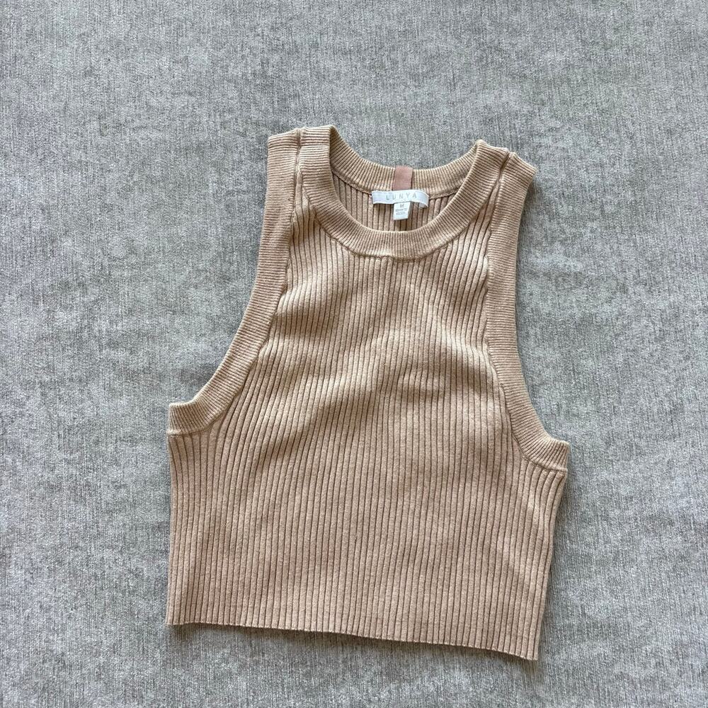 Lunya Tan Ribbed Cropped Tank - Picture 1 of 3
